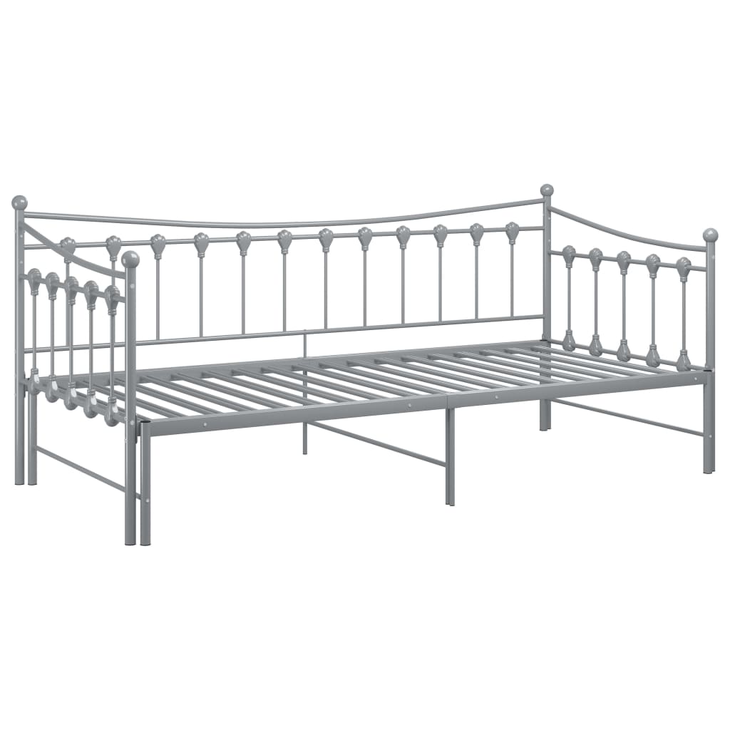 Ausziehsofa Bettgestell Grau Metall 90x200 cm - Premium Betten & Bettgestelle  - Just €203.82! Shop now at homesales4u