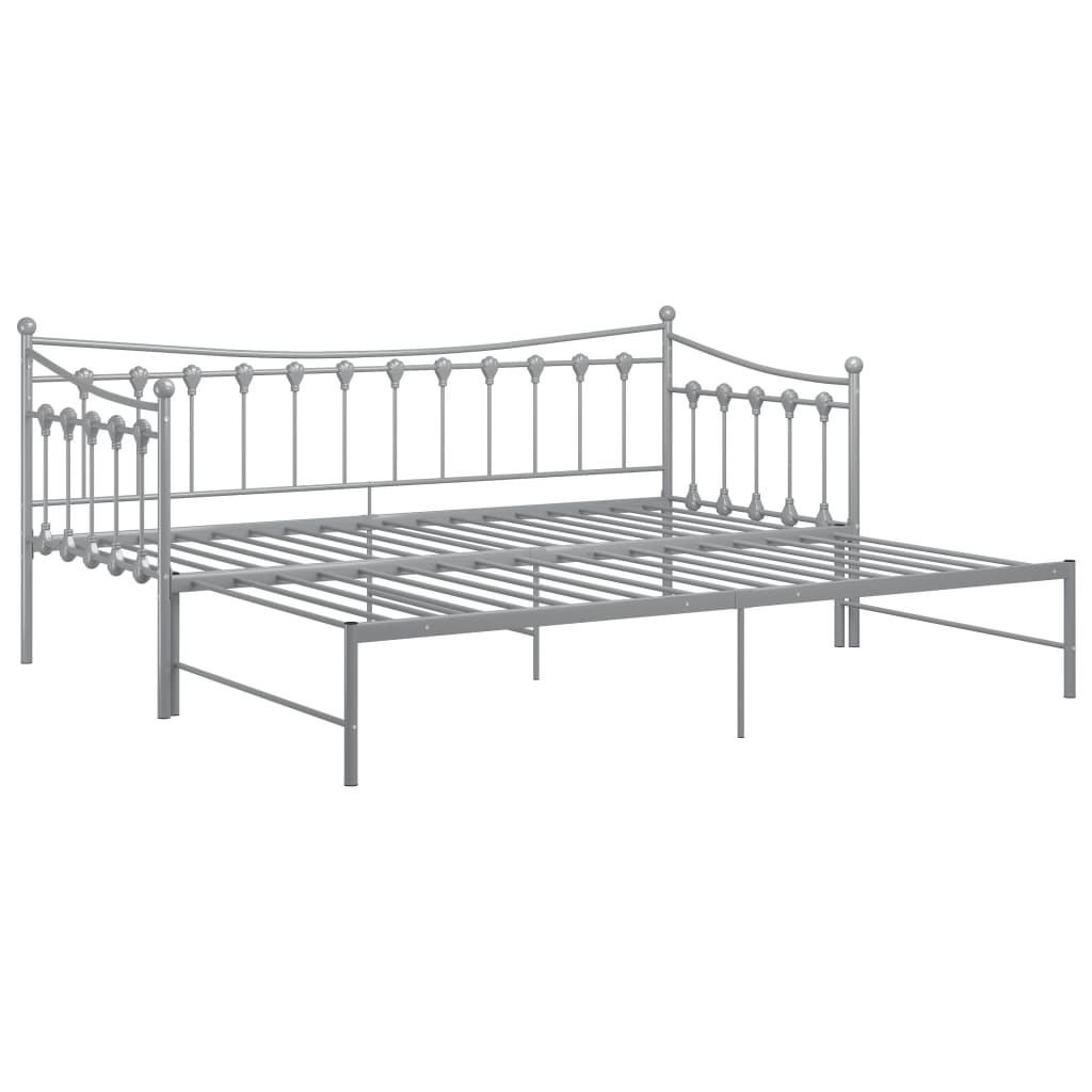 Ausziehsofa Bettgestell Grau Metall 90x200 cm - Premium Betten & Bettgestelle  - Just €203.82! Shop now at homesales4u