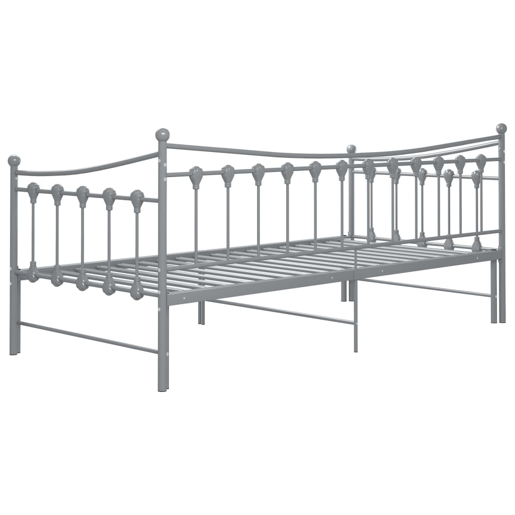 Ausziehsofa Bettgestell Grau Metall 90x200 cm - Premium Betten & Bettgestelle  - Just €203.82! Shop now at homesales4u