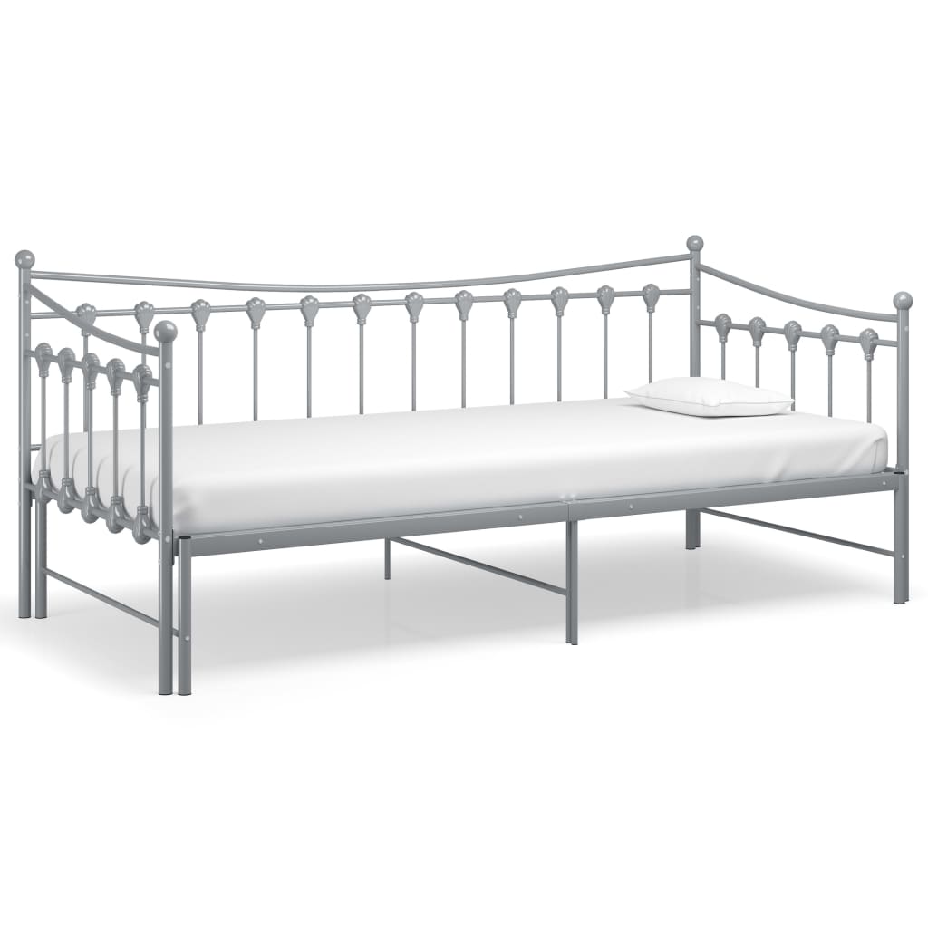 Ausziehsofa Bettgestell Grau Metall 90x200 cm - Premium Betten & Bettgestelle  - Just €203.82! Shop now at homesales4u