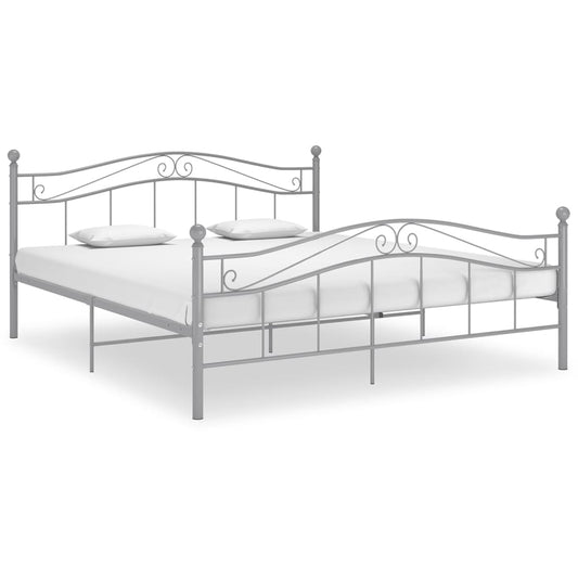 Bett Grau Metall 200x200 cm - Premium Betten & Bettgestelle  - Just €194.40! Shop now at homesales4u
