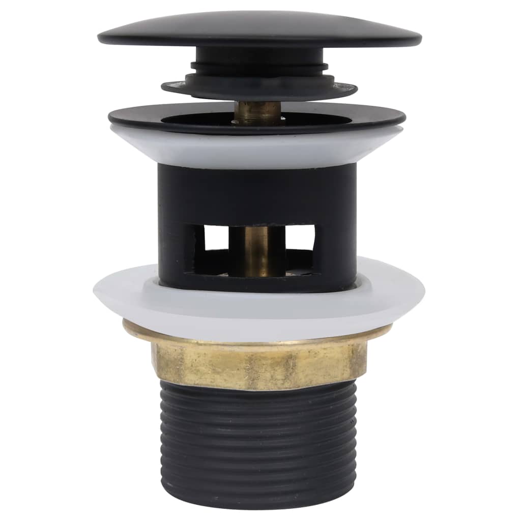 Ablaufgarnitur mit Überlauf Schwarz 6,4x6,4x9,1 cm - Premium Armaturen  - Just €18.71! Shop now at homesales4u