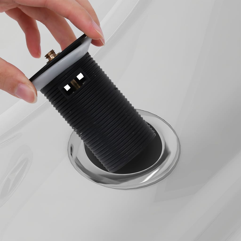 Ablaufgarnitur mit Überlauf Schwarz 6,4x6,4x9,1 cm - Premium Armaturen  - Just €18.71! Shop now at homesales4u