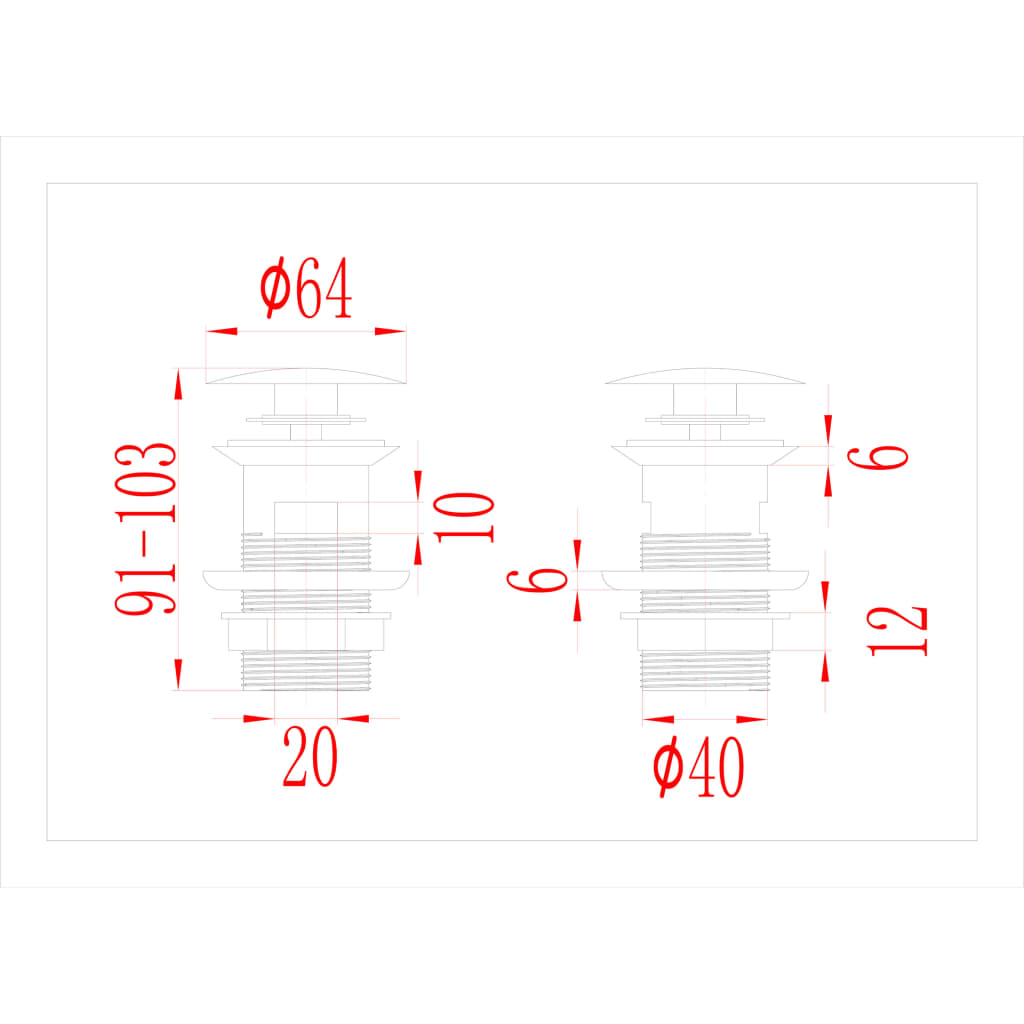 Ablaufgarnitur mit Überlauf Schwarz 6,4x6,4x9,1 cm - Premium Armaturen  - Just €18.71! Shop now at homesales4u