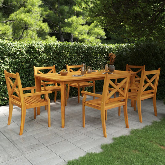 7-tlg. Garten-Essgruppe Massivholz Akazie - Premium Gartenmöbel-Sets  - Just €889.97! Shop now at homesales4u