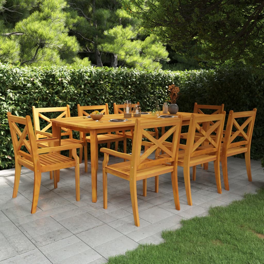 9-tlg. Garten-Essgruppe Massivholz Akazie - Premium Gartenmöbel-Sets  - Just €1054.92! Shop now at homesales4u