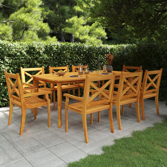 9-tlg. Garten-Essgruppe Massivholz Akazie - Premium Gartenmöbel-Sets  - Just €1055.07! Shop now at homesales4u