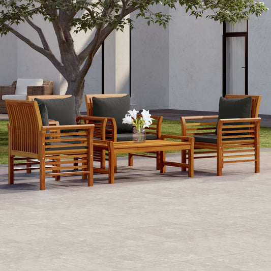 5-tlg. Garten-Lounge-Set mit Kissen Massivholz Akazie - Premium Gartenmöbel-Sets  - Just €709.22! Shop now at homesales4u