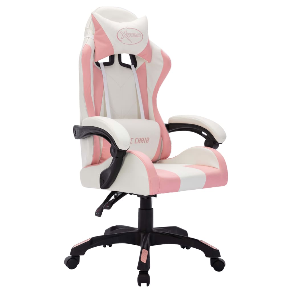 Gaming-Stuhl mit RGB LED-Leuchten Rosa und Schwarz Kunstleder - Premium Bürostühle  - Just €209.90! Shop now at homesales4u
