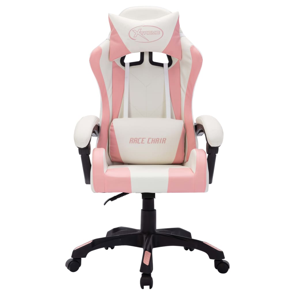 Gaming-Stuhl mit RGB LED-Leuchten Rosa und Schwarz Kunstleder - Premium Bürostühle  - Just €209.90! Shop now at homesales4u