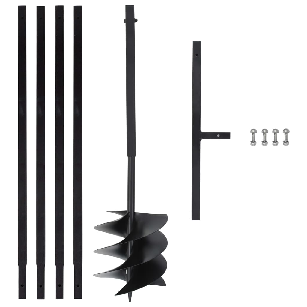 Erdbohrer mit Griff 250 mm mit Verlängerungsrohr 4 m Stahl - Premium Schneckenbohrer  - Just €145.86! Shop now at homesales4u