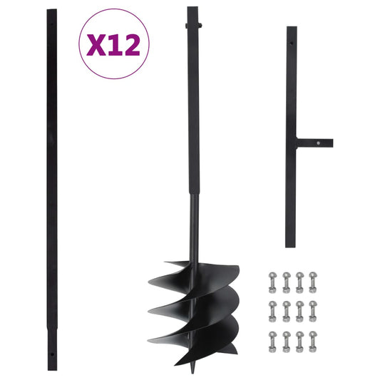 Erdbohrer mit Griff 250 mm mit Verlängerungsrohr 12 m Stahl - Premium Schneckenbohrer  - Just €266.78! Shop now at homesales4u