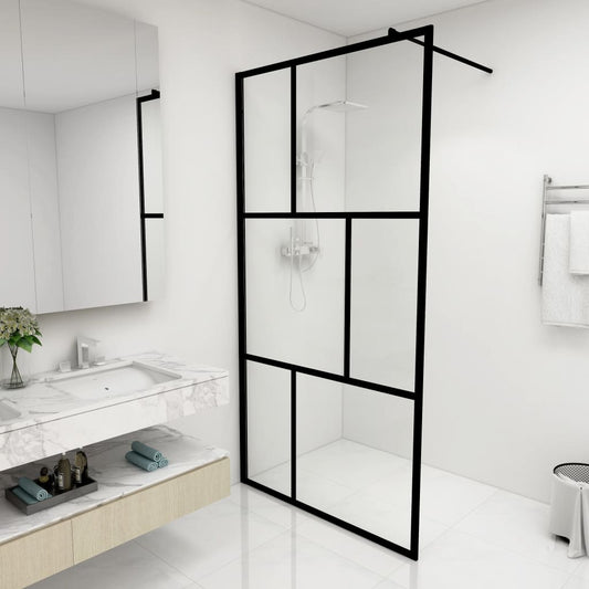 Duschwand für Begehbare Duschen mit Hartglas Schwarz 100x195 cm - Premium Duschwände  - Just €231.69! Shop now at homesales4u