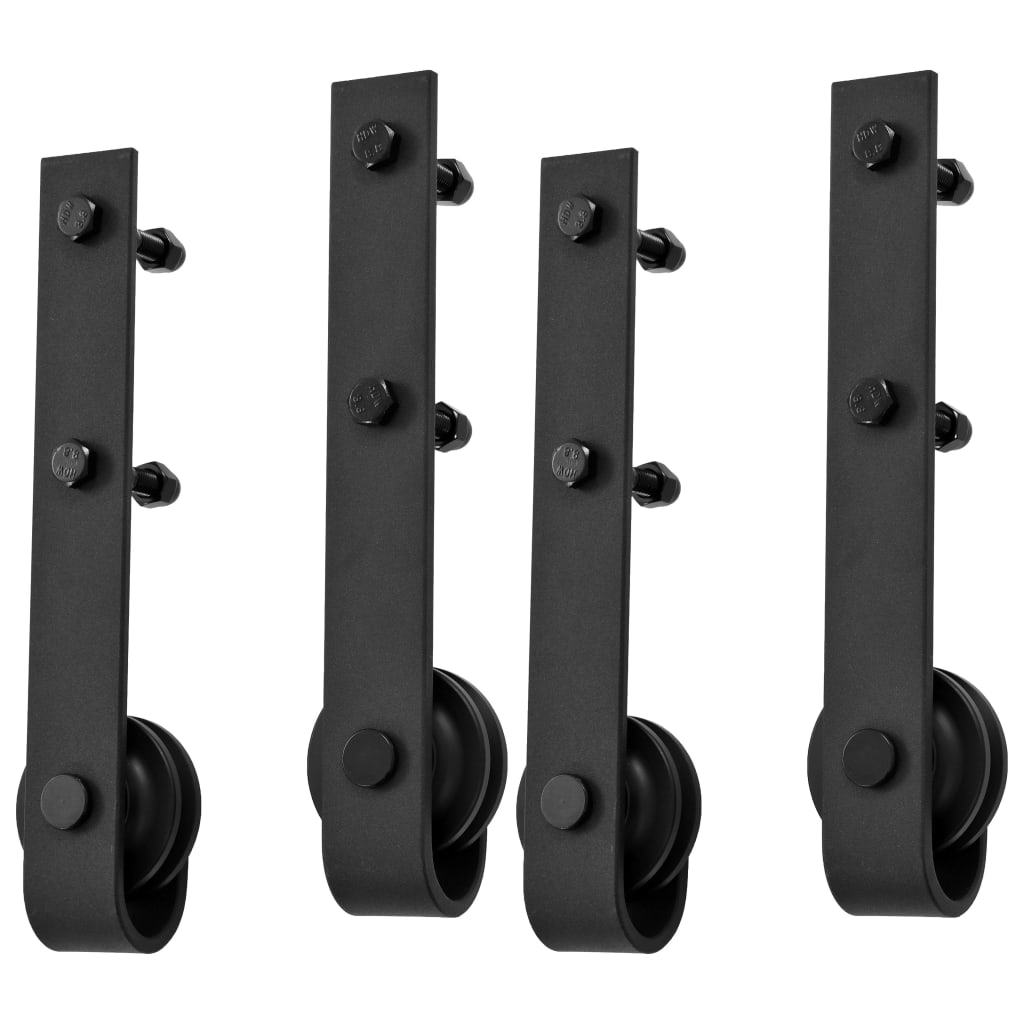 Schiebetür-Beschlagsätze 2 Stk. 183 cm Stahl Schwarz - Premium Türbeschläge & -klingeln  - Just €123.02! Shop now at homesales4u