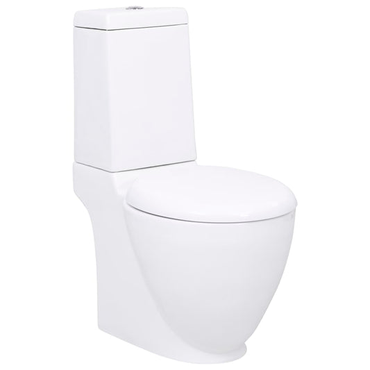 WC Keramik-Toilette Badezimmer Rund Senkrechter Abgang Weiß - Premium Toiletten  - Just €327.46! Shop now at homesales4u