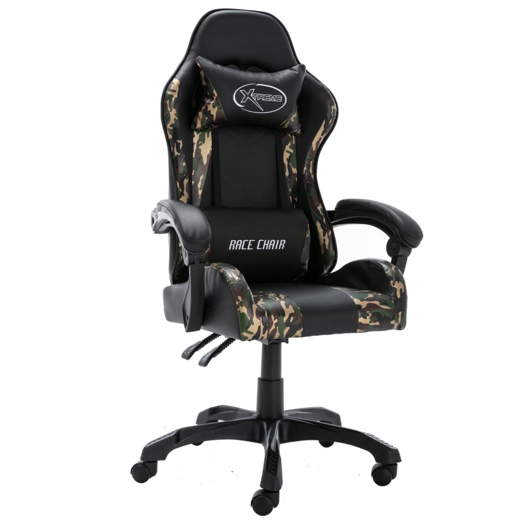 Gaming-Stuhl Schwarz und Tarnmuster Kunstleder - Premium Bürostühle  - Just €172.31! Shop now at homesales4u