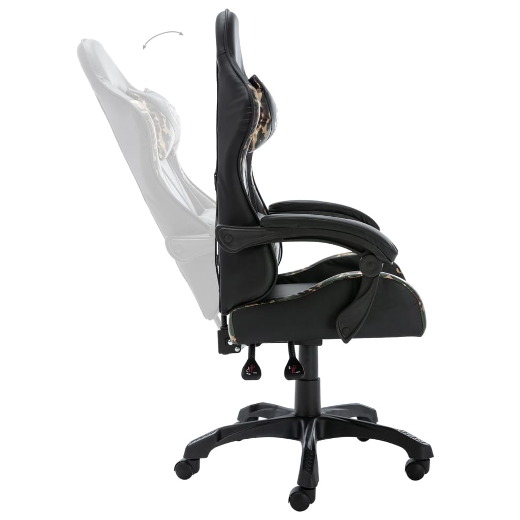 Gaming-Stuhl Schwarz und Tarnmuster Kunstleder - Premium Bürostühle  - Just €172.31! Shop now at homesales4u