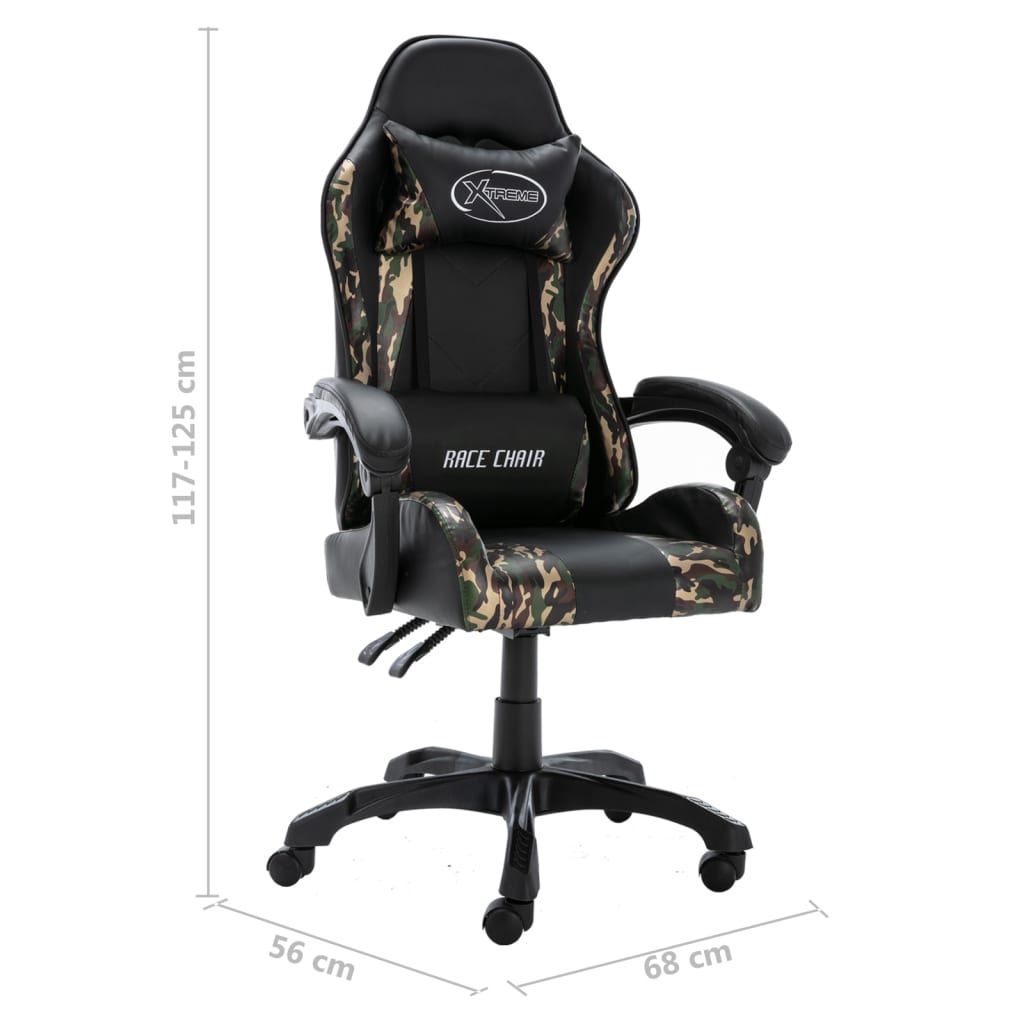 Gaming-Stuhl Schwarz und Tarnmuster Kunstleder - Premium Bürostühle  - Just €172.31! Shop now at homesales4u
