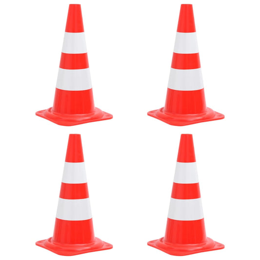 Reflektierende Leitkegel 4 Stk. Rot und Weiß 50 cm - Premium Verkehrsschilder  - Just €58.56! Shop now at homesales4u