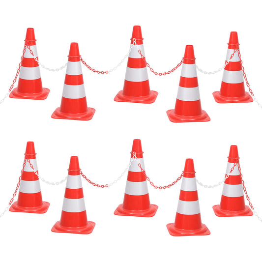 Leitkegel-Set mit 10 m Kette Rot und Weiß - Premium Verkehrsschilder  - Just €137.54! Shop now at homesales4u