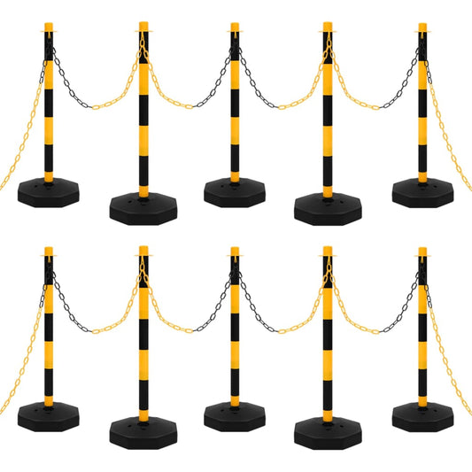 Kettenpfosten-Set mit 10 m Kunststoffkette - Premium Verkehrsschilder  - Just €163.60! Shop now at homesales4u