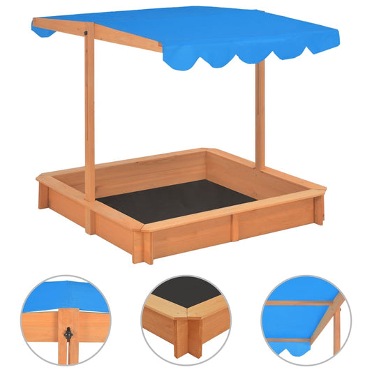 Sandkasten mit Verstellbarem Dach Tannenholz 115x115x115 cm - Premium Sandkästen  - Just €129.14! Shop now at homesales4u