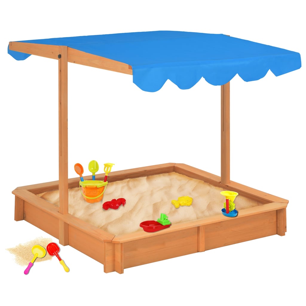 Sandkasten mit Verstellbarem Dach Tannenholz 115x115x115 cm - Premium Sandkästen  - Just €129.14! Shop now at homesales4u