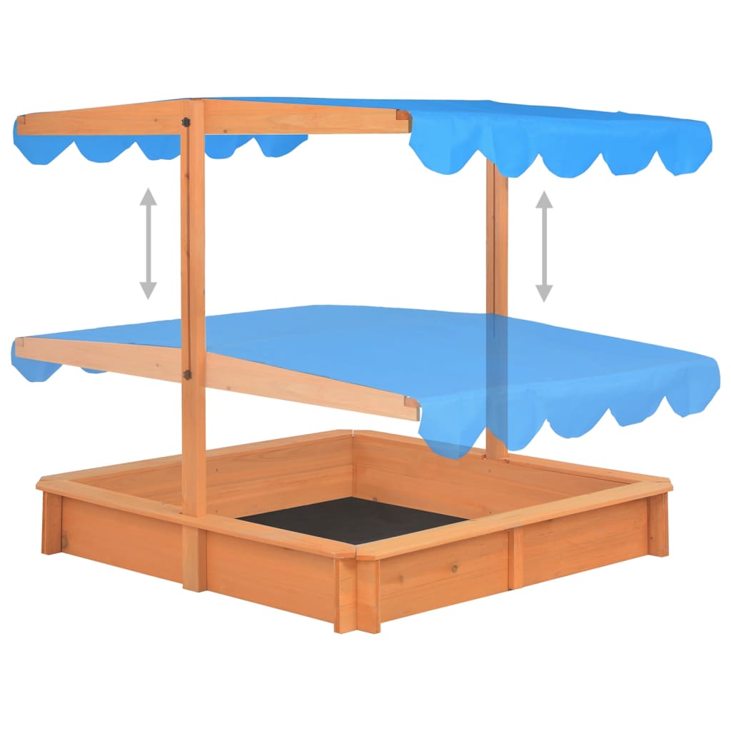 Sandkasten mit Verstellbarem Dach Tannenholz 115x115x115 cm - Premium Sandkästen  - Just €129.14! Shop now at homesales4u