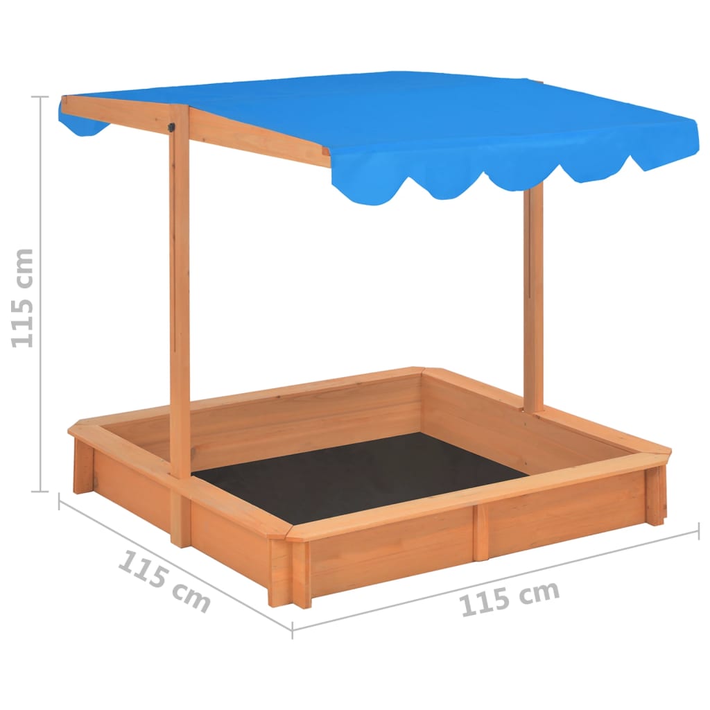 Sandkasten mit Verstellbarem Dach Tannenholz 115x115x115 cm - Premium Sandkästen  - Just €129.14! Shop now at homesales4u