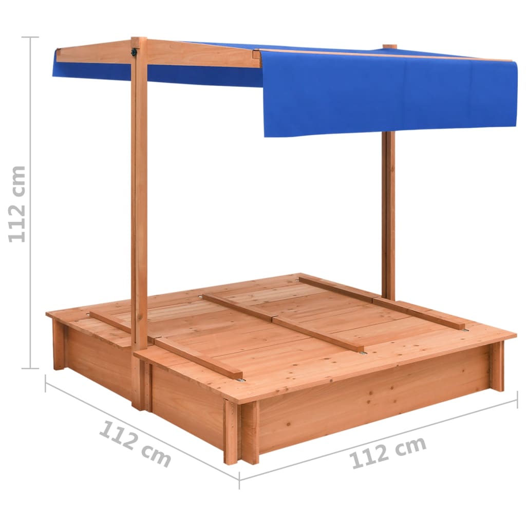 Sandkasten mit Dach Tannenholz 112x112x112 cm - Premium Sandkästen  - Just €219.19! Shop now at homesales4u