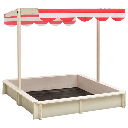 Sandkasten mit Verstellbarem Dach Tannenholz Weiß und Rot UV50 - Premium Sandkästen  - Just €128.35! Shop now at homesales4u