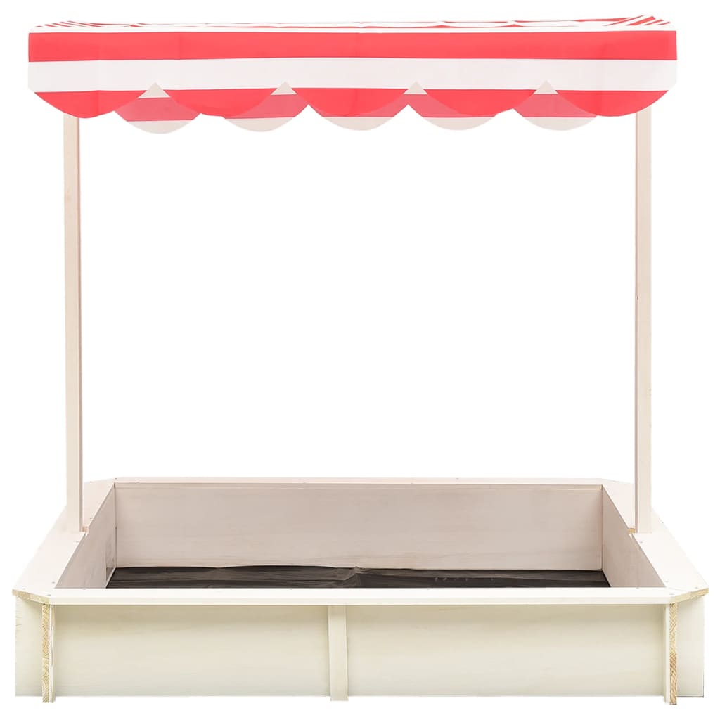 Sandkasten mit Verstellbarem Dach Tannenholz Weiß und Rot UV50 - Premium Sandkästen  - Just €128.35! Shop now at homesales4u