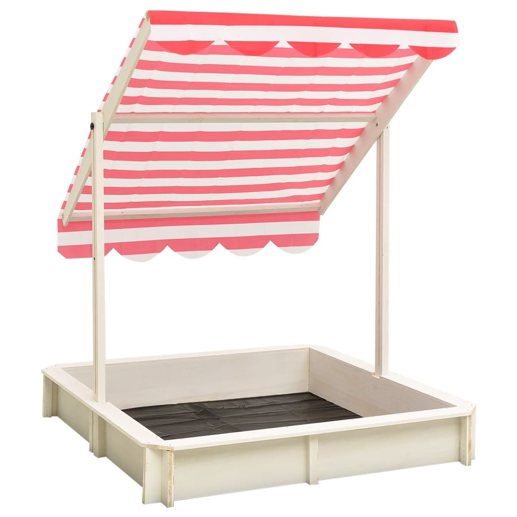 Sandkasten mit Verstellbarem Dach Tannenholz Weiß und Rot UV50 - Premium Sandkästen  - Just €128.35! Shop now at homesales4u