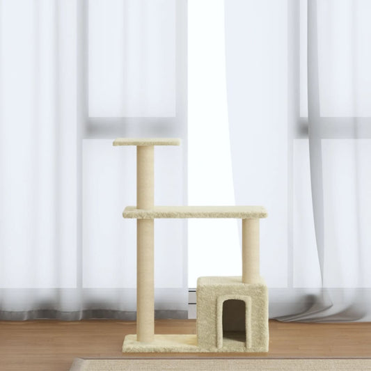 Kratzbaum mit Sisal-Kratzsäulen Creme 70 cm - Premium Kratzbäume  - Just €40.38! Shop now at homesales4u