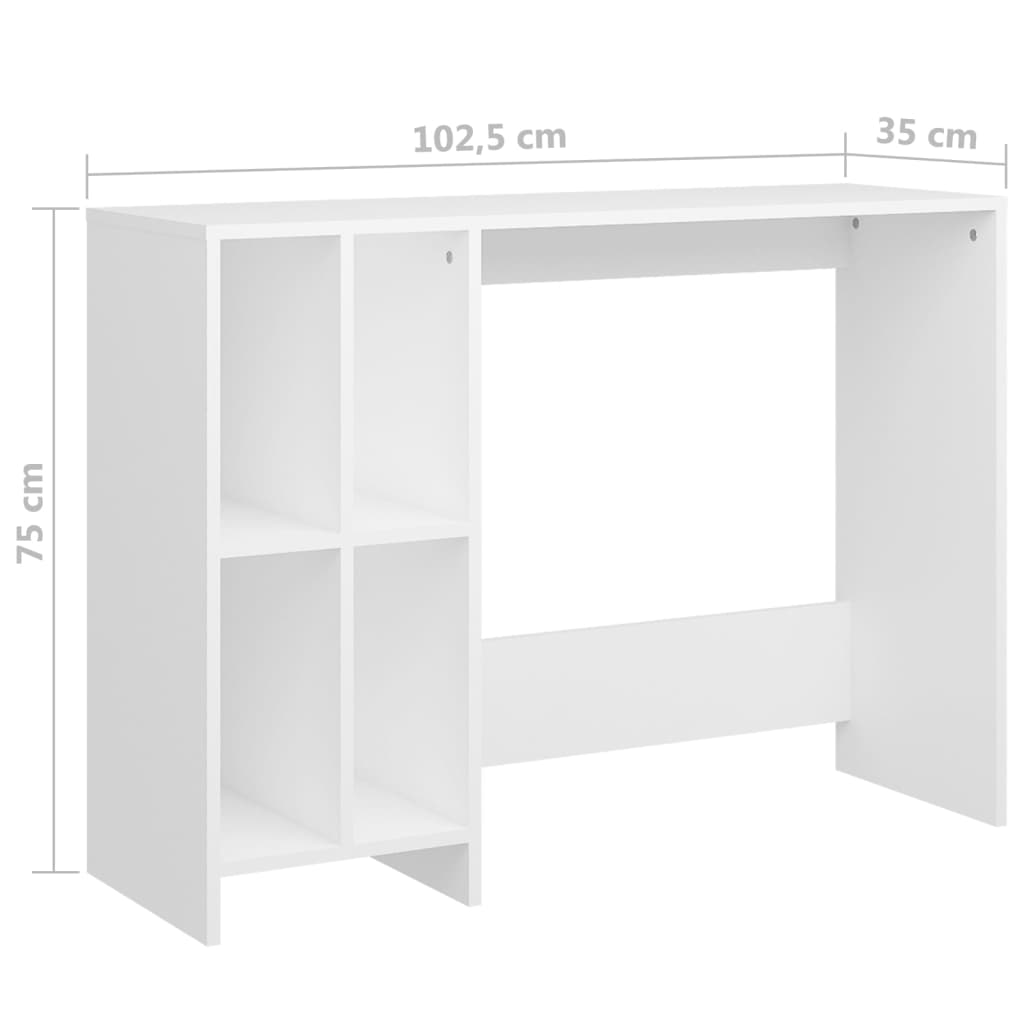 Computertisch Weiß 102,5x35x75 cm Holzwerkstoff - Premium Schreibtische  - Just €78.34! Shop now at homesales4u