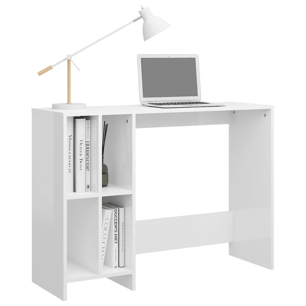 Computertisch Hochglanz-Weiß 102,5x35x75 cm Holzwerkstoff - Premium Schreibtische  - Just €73.97! Shop now at homesales4u