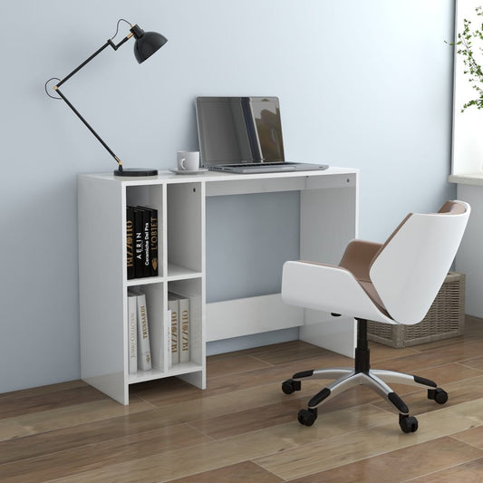Computertisch Hochglanz-Weiß 102,5x35x75 cm Holzwerkstoff - Premium Schreibtische  - Just €73.97! Shop now at homesales4u
