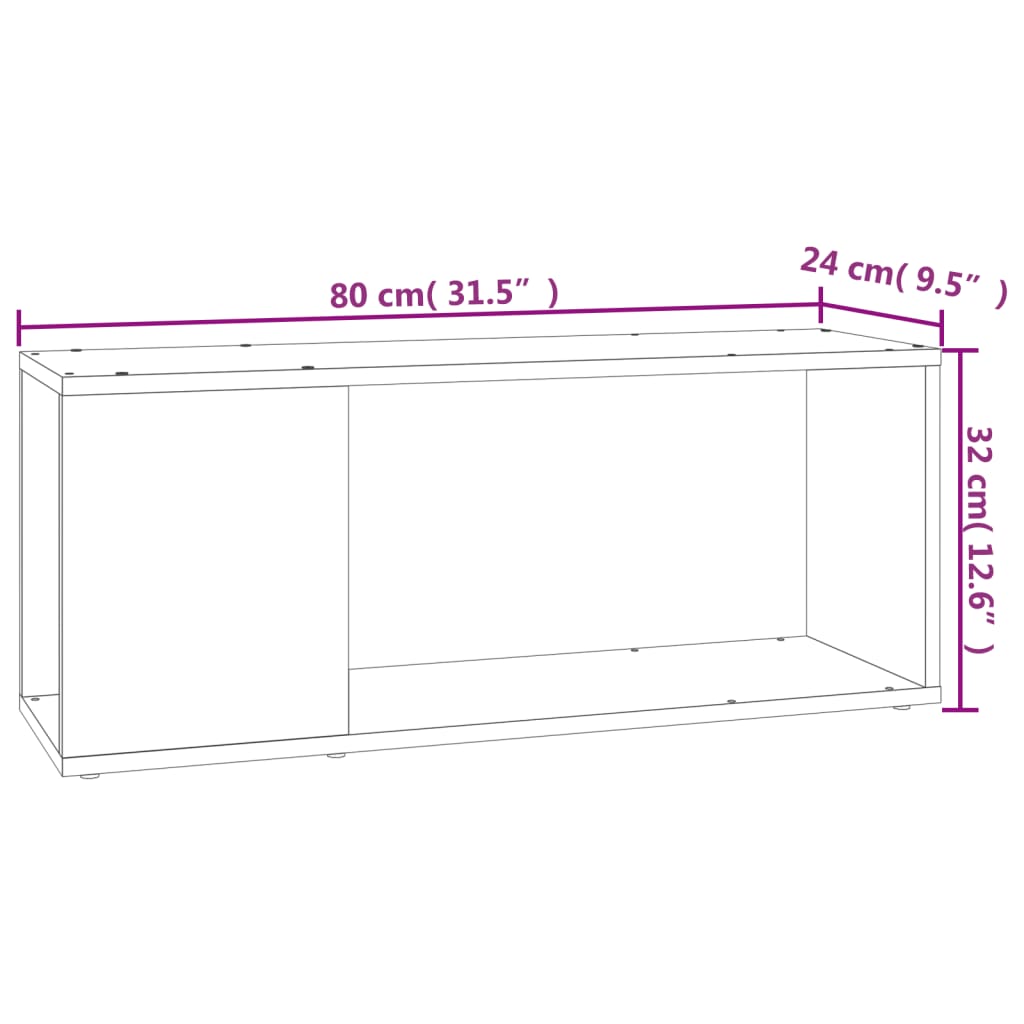 TV-Schrank Schwarz 80x24x32 cm Holzwerkstoff - Premium Bücherregale & Bücherschränke  - Just €40.02! Shop now at homesales4u