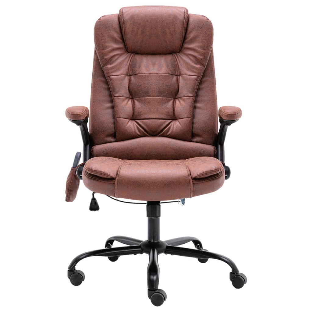 Bürostuhl mit Massagefunktion Hellbraun Wildleder-Optik - Premium Bürostühle  - Just €302.76! Shop now at homesales4u