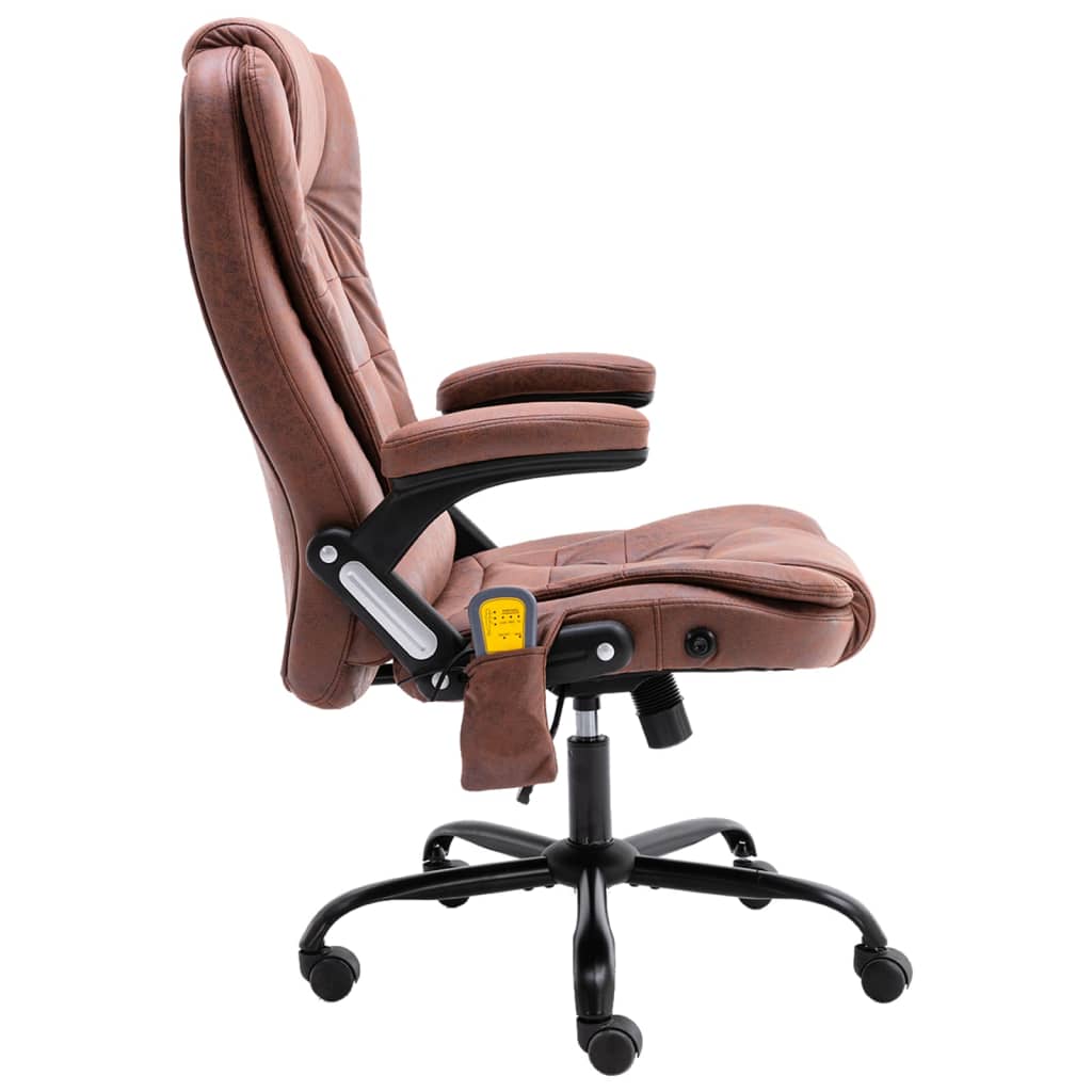 Bürostuhl mit Massagefunktion Hellbraun Wildleder-Optik - Premium Bürostühle  - Just €302.76! Shop now at homesales4u