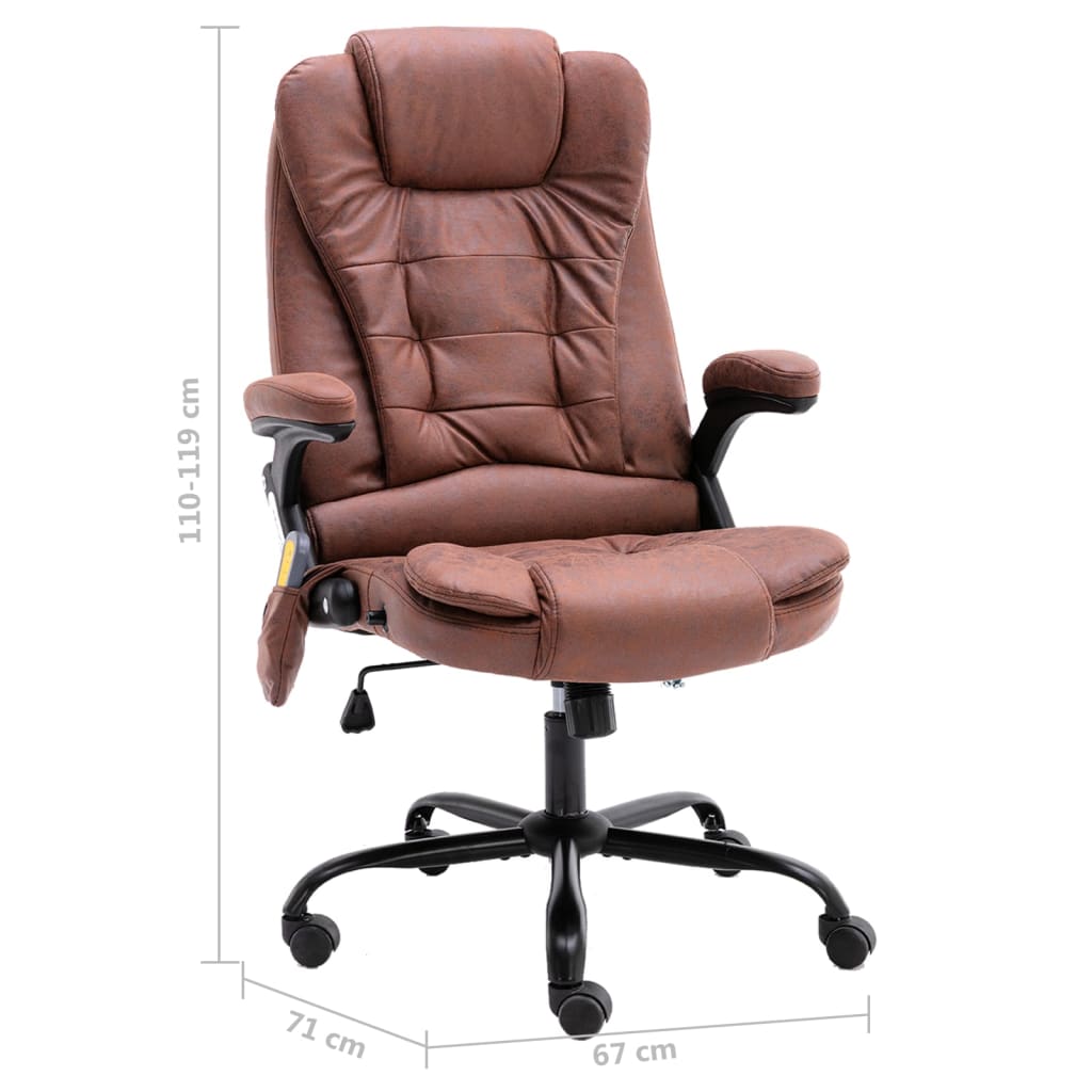 Bürostuhl mit Massagefunktion Hellbraun Wildleder-Optik - Premium Bürostühle  - Just €302.76! Shop now at homesales4u