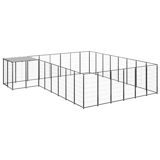 Hundezwinger Schwarz 15,73 m² Stahl - Premium Hundezwinger & -ausläufe  - Just €633.37! Shop now at homesales4u