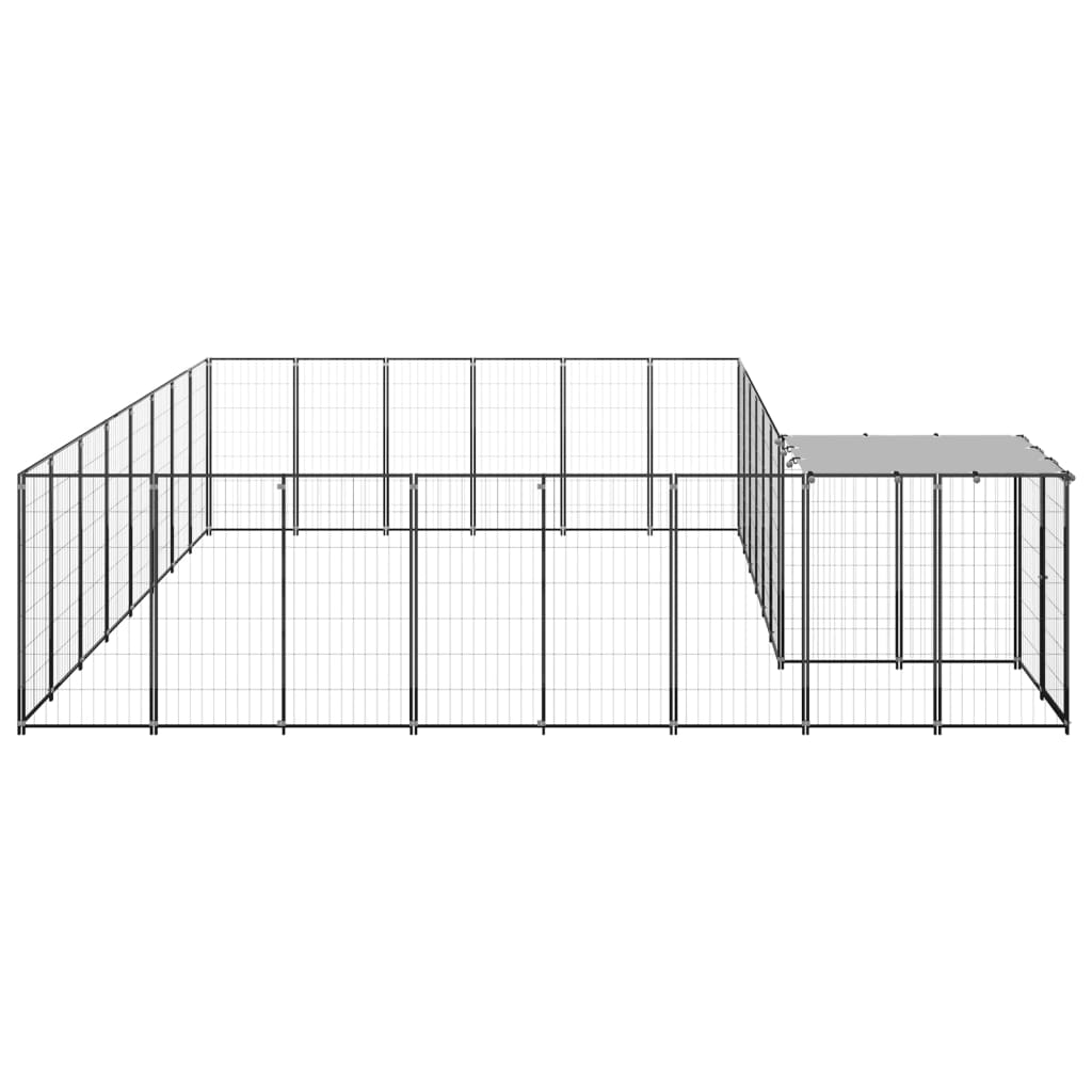 Hundezwinger Schwarz 15,73 m² Stahl - Premium Hundezwinger & -ausläufe  - Just €633.37! Shop now at homesales4u