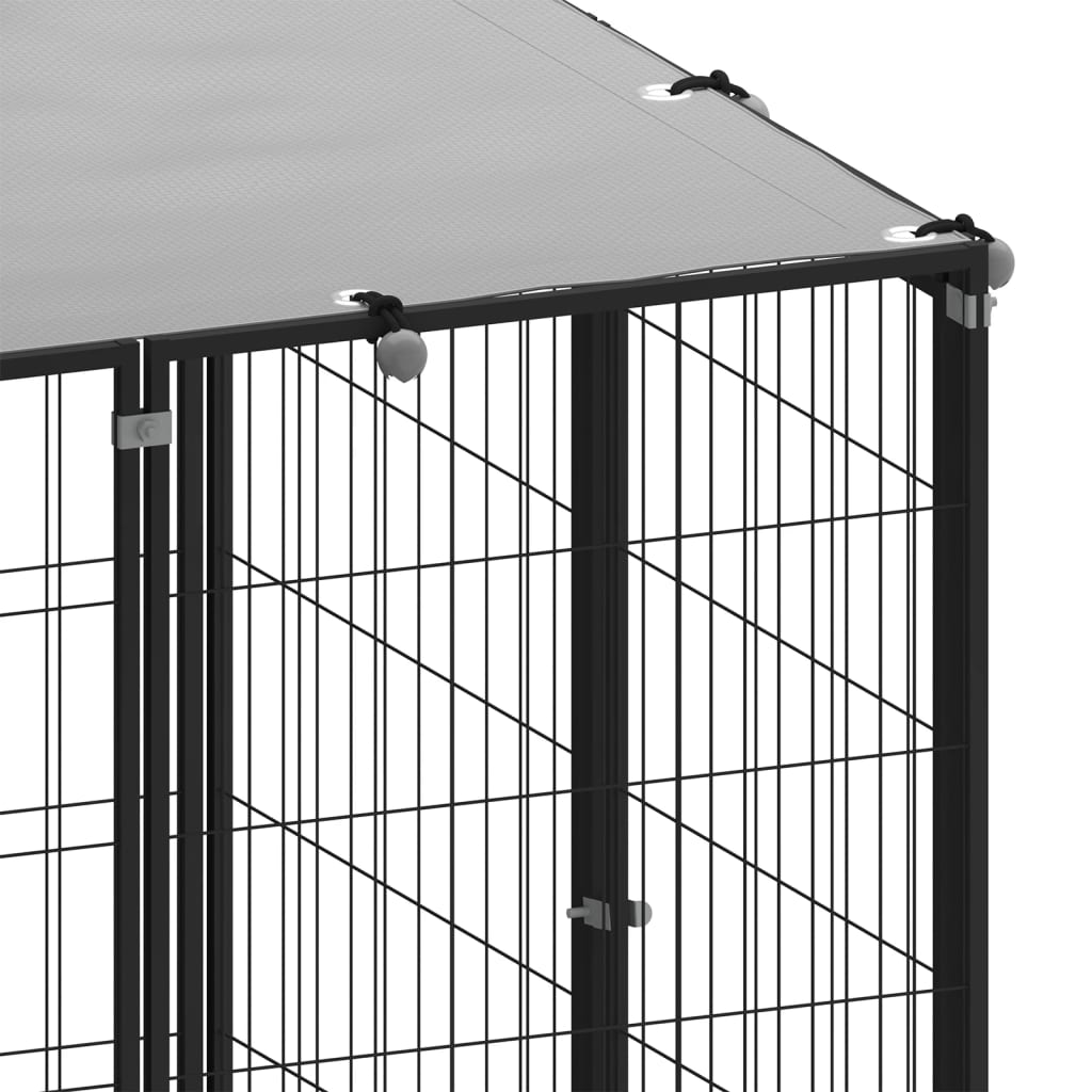 Hundezwinger Schwarz 15,73 m² Stahl - Premium Hundezwinger & -ausläufe  - Just €633.37! Shop now at homesales4u