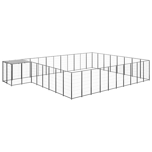 Hundezwinger Schwarz 25,41 m² Stahl - Premium Hundezwinger & -ausläufe  - Just €792.14! Shop now at homesales4u