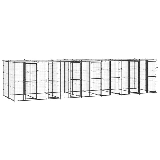 Outdoor-Hundezwinger Stahl mit Überdachung 16,94 m² - Premium Hundezwinger & -ausläufe  - Just €1636.20! Shop now at homesales4u