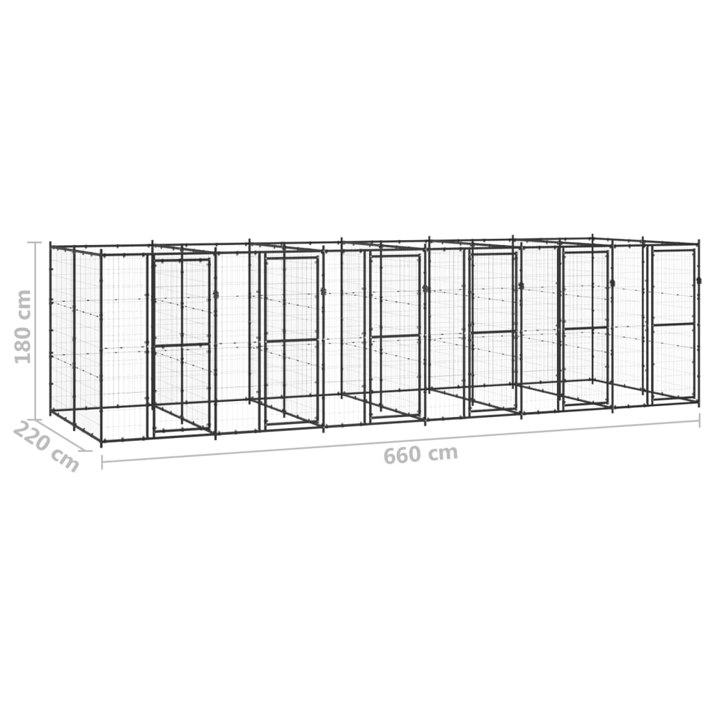Outdoor-Hundezwinger Stahl 14,52 m² - Premium Hundezwinger & -ausläufe  - Just €1119.02! Shop now at homesales4u