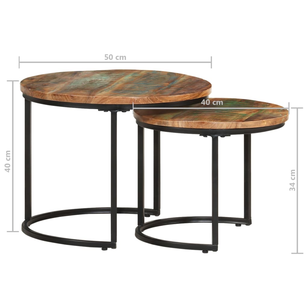 Satztische 2 Stk. Altholz Massiv - Premium Couchtische  - Just €106.49! Shop now at homesales4u