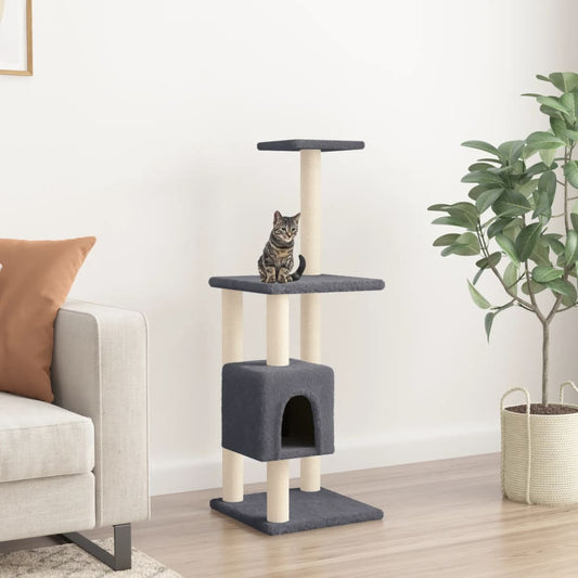 Kratzbaum mit Sisal-Kratzsäulen Dunkelgrau 104 cm - Premium Kratzbäume  - Just €51.01! Shop now at homesales4u