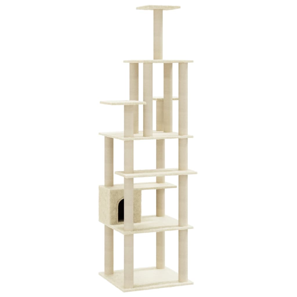 Kratzbaum mit Sisal-Kratzsäulen Creme 183 cm - Premium Kratzbäume  - Just €101.02! Shop now at homesales4u